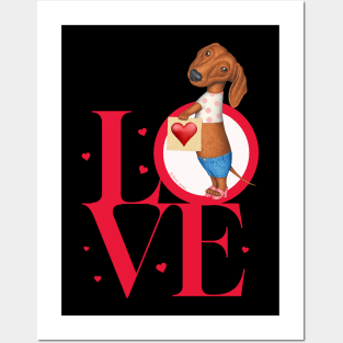 Funny loving Doxie dog cute dachshund fur baby mom dad gift Posters and Art
